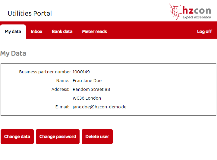 screenshot of customer portal - tablet